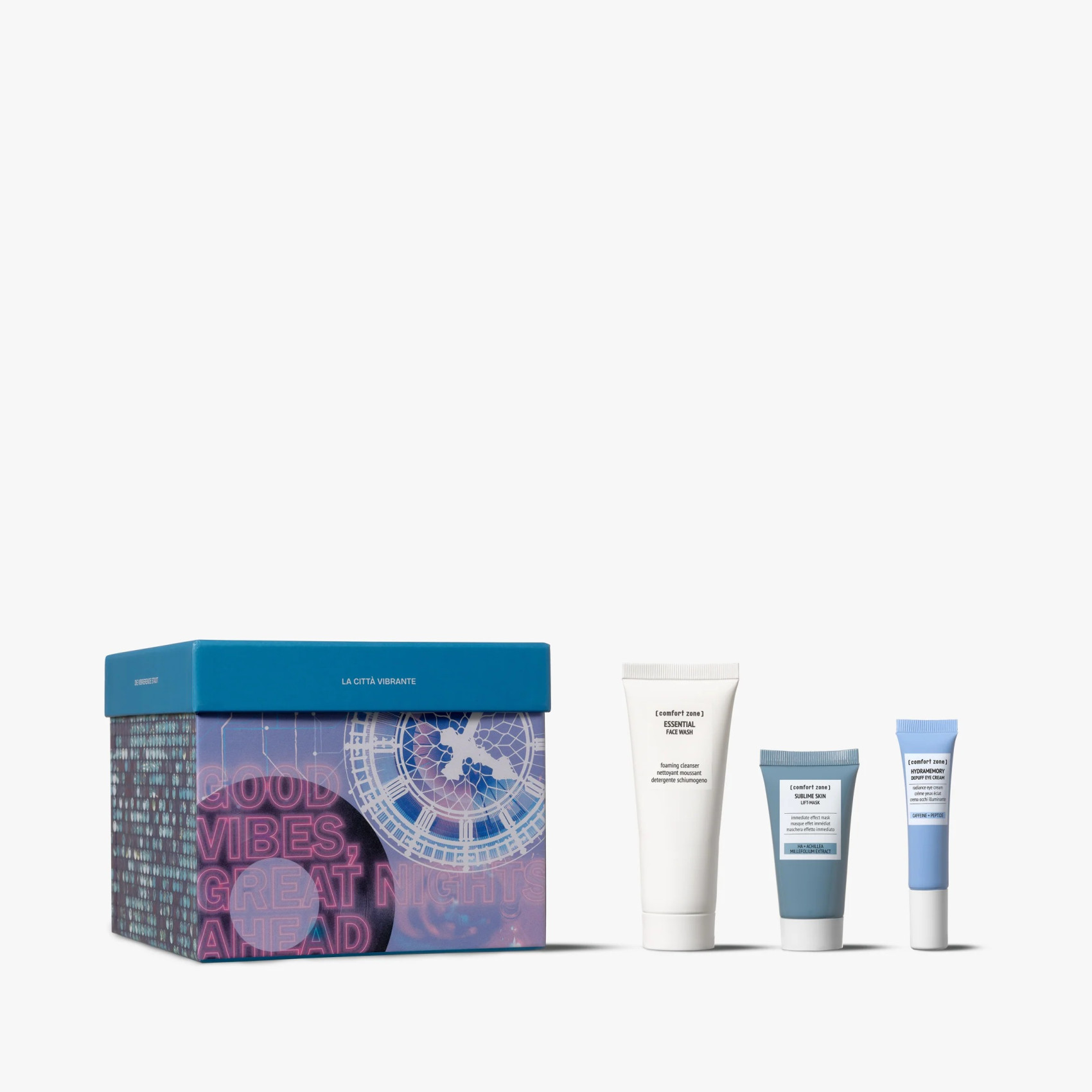 THE BUSTLING CITY KIT - НАБІР ДЛЯ МИТТЄВОГО СЯЯННЯ ОБЛИЧЧЯ THE BUSTLING CITY KIT - НАБІР ДЛЯ МИТТЄВОГО СЯЯННЯ ОБЛИЧЧЯ