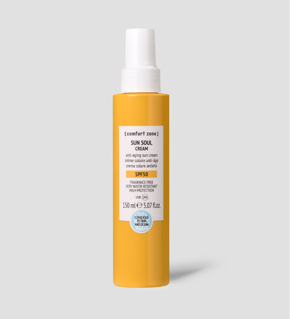 SUN SOUL CREAM SPF50 - АНТИВІКОВИЙ ВОДОСТІЙКИЙ СОНЦЕЗАХИСНИЙ КРЕМ SPF50